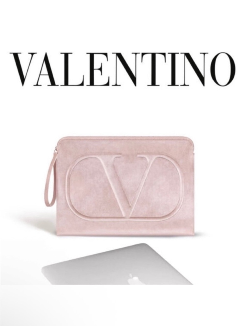 Valentino Beauty Blush Nude Logo Clutch / Laptop Pouch